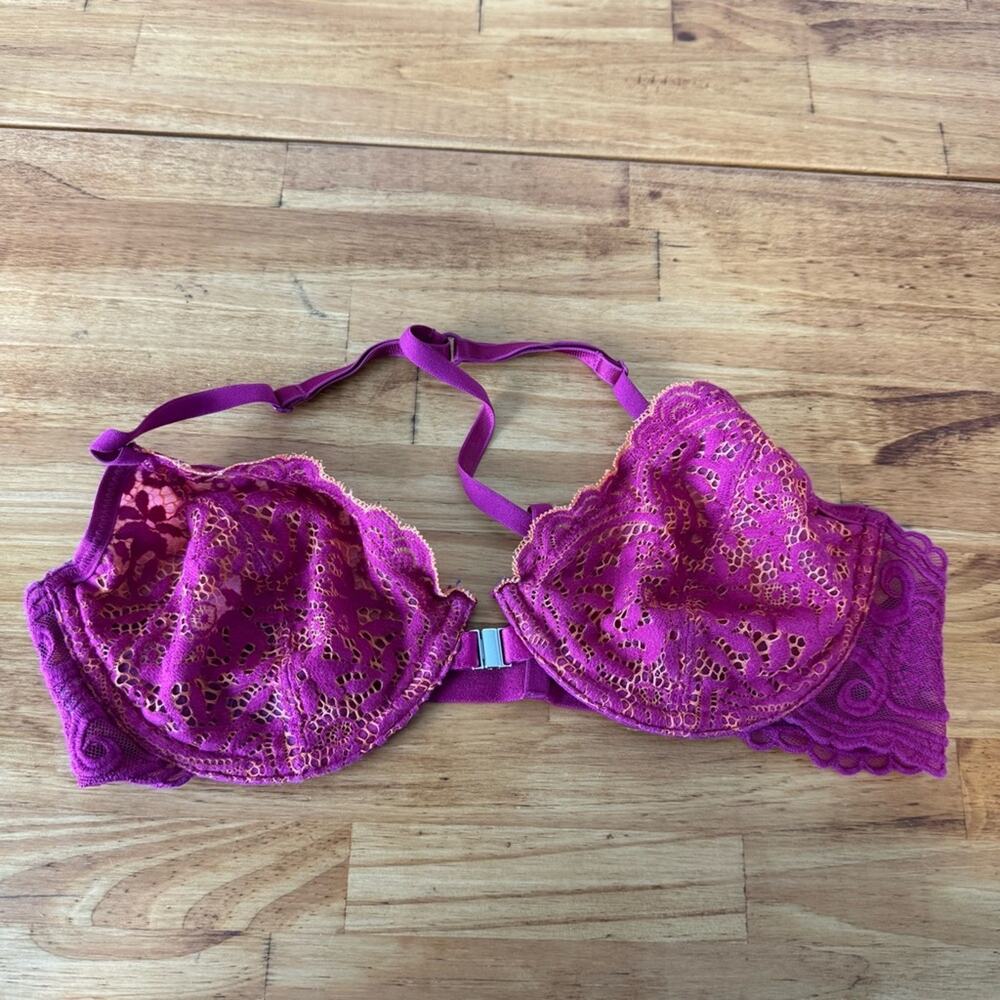 Intimately Free People What She Said Pink Magenta Front Clasp Bra Size 32D - Picture 2 of 7